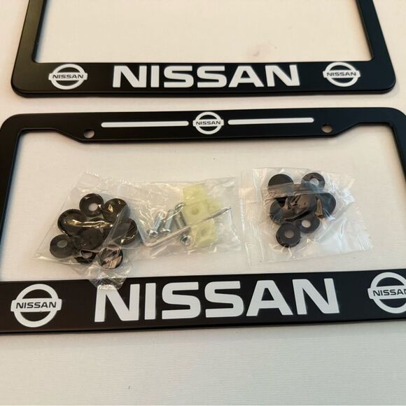 Nissan License Plate Frame in Black Set of 2 NWT - Picture 3 of 5